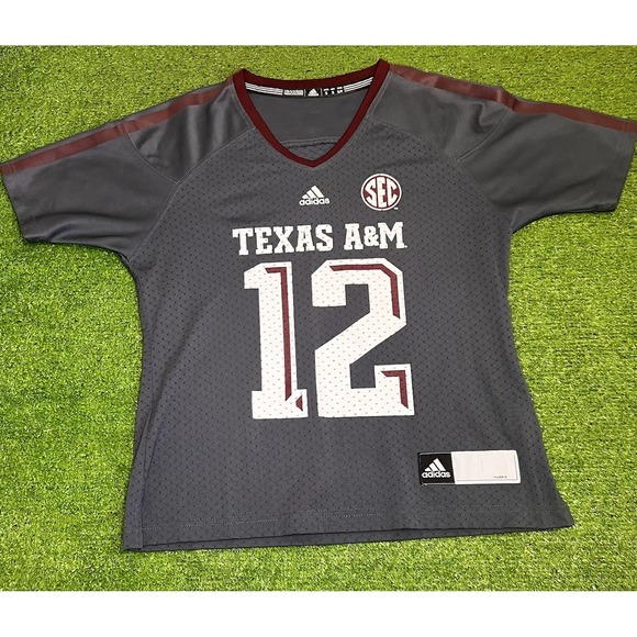 Kids Texas A&M Jersey Youth Small Aggie Football Jersey 12th Man Rare Gray EUC - Picture 1 of 7